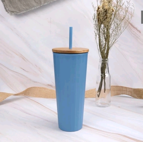 Mainstays 30-Ounce Eco-Friendly Plastic Textured Tumbler with Wood Lid B… - Picture 2 of 4